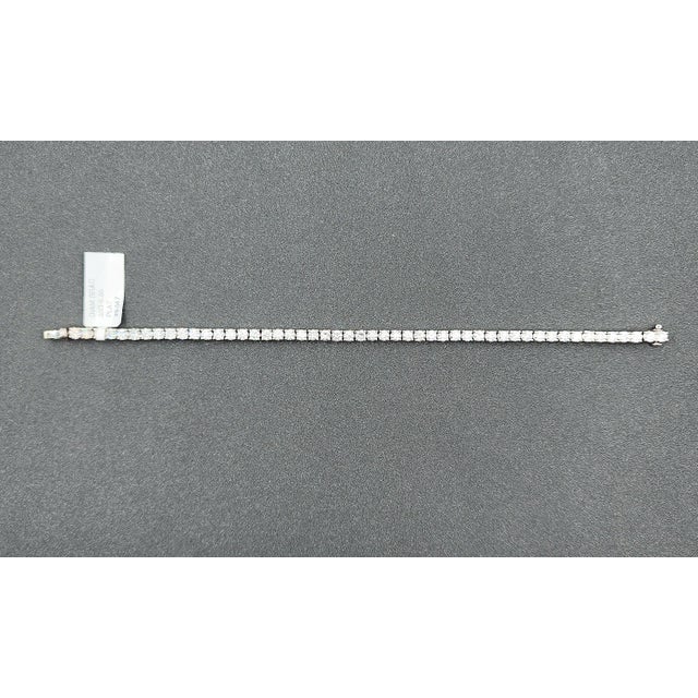 Metal 6.68 Ct Diamond Tennis Bracelet For Sale - Image 7 of 8