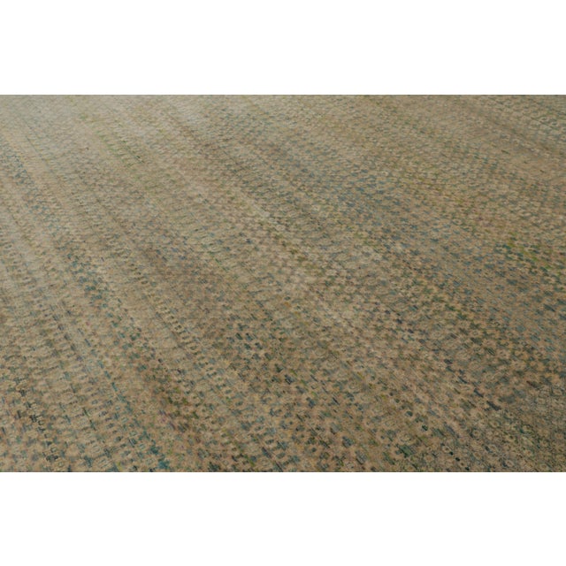 Rug & Kilim Rug & Kilim’s Modern Rug in Beige, Blue, and Sage Geometric Pattern For Sale - Image 4 of 7