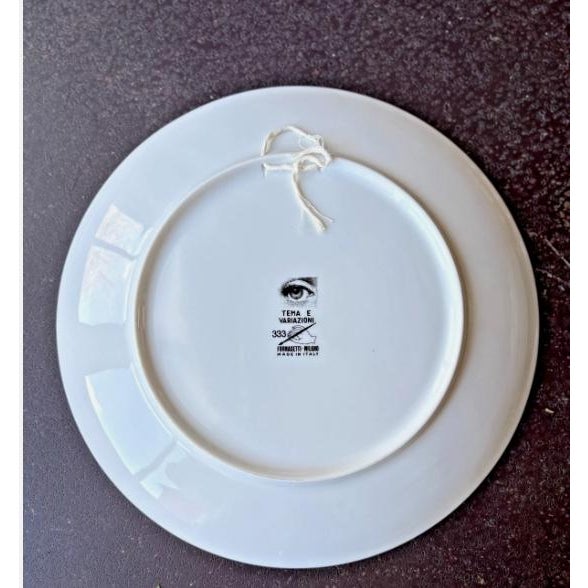 Modern Fornasetti Themes & Variation Porcelain Plate Number 333 For Sale - Image 3 of 3
