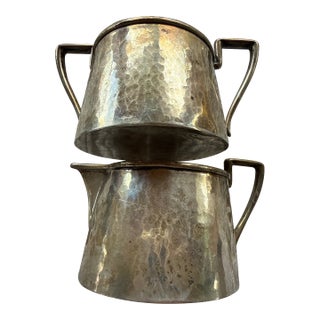 Mid 20th Century Sterling Silver Webster Sugar & Creamer For Sale