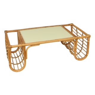 Rattan Bedside Table, 1950s For Sale