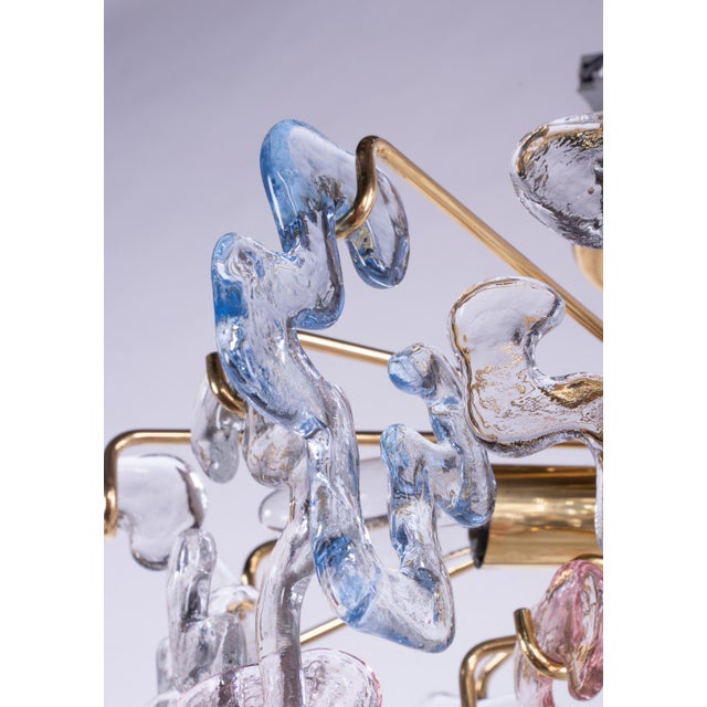 Kalmar Murano Glass Flush Mount in Glass and Brass from Kalmar, 1960s For Sale - Image 4 of 16