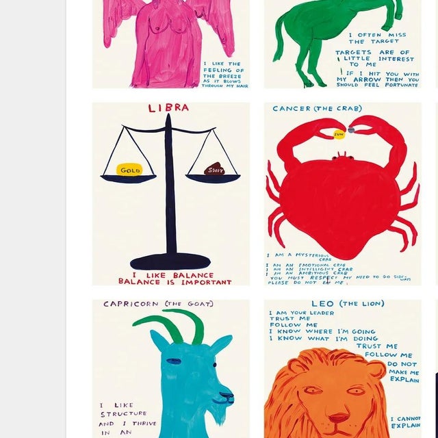 Contemporary David Shrigley Signs of the Zodiac Lithograph Poster (Maxi), 2021 For Sale - Image 3 of 5