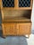 Vintage Danish Oak Hutch Cabinet in Style of Henning Kjærnulf With Leaded Glass Doors For Sale - Image 4 of 9
