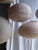 Japanese-Style Round Pink Rattan and Natural Linen Pendant Light For Sale - Image 13 of 18