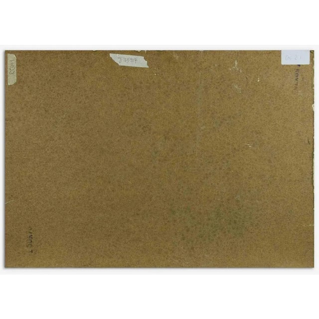 The lower is an orginal contemporary artwork realized by Leon V. Rosenberg in 1971. Cement on plate. Hand signed and dated...