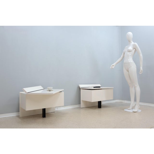 Paolo Piva Lacquered Nightstands by Paolo Piva for B&B Italia, 1980s, Set of 2 For Sale - Image 4 of 13