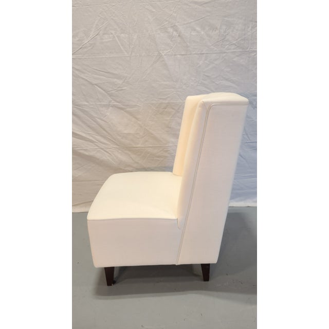 Late 20th Century White Armless Accent Chair For Sale - Image 4 of 6