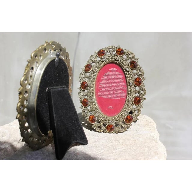 Adjustable Brass Photo Frames with Ornate, 1950s, Set of 2 For Sale - Image 4 of 8