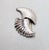 Vintage 1984 Signed Monet Matte & Smooth Rhodium Plated Brooch For Sale In Philadelphia - Image 6 of 8