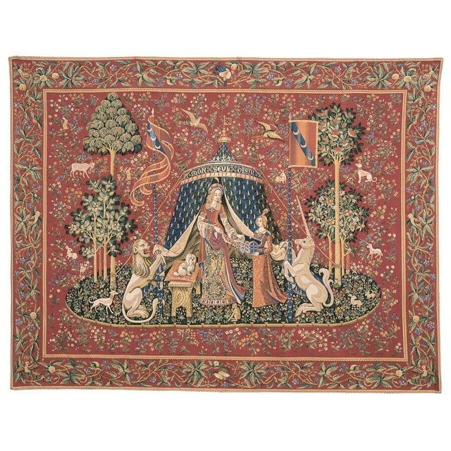 This beautiful tapestry is woven on a jacquard loom by skilled weavers, keeping alive the centuries old tradition of...