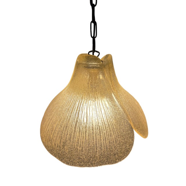 1970s Pendant Lamp with Glass Leaves from Peill & Putzler, 1970s For Sale - Image 5 of 12