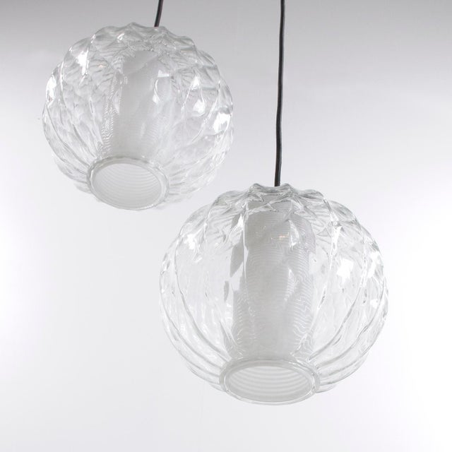 Glass Pendant Lamps, 1960s, Set of 2 For Sale - Image 6 of 14
