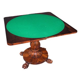 Antique Club Lounge Poker Table, English, Parlour Games, Cards, William Iv, 1835 For Sale