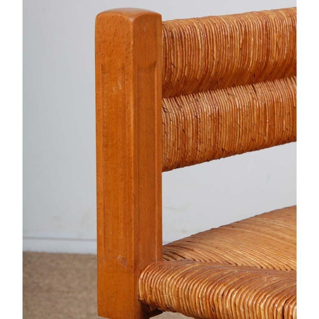 Turned Wood Corner Chairs with Straw Seats, 1940s, Set of 2 For Sale - Image 3 of 6
