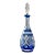 Vintage Cobalt Blue Bohemian Styled Decanter Cut to Clear For Sale