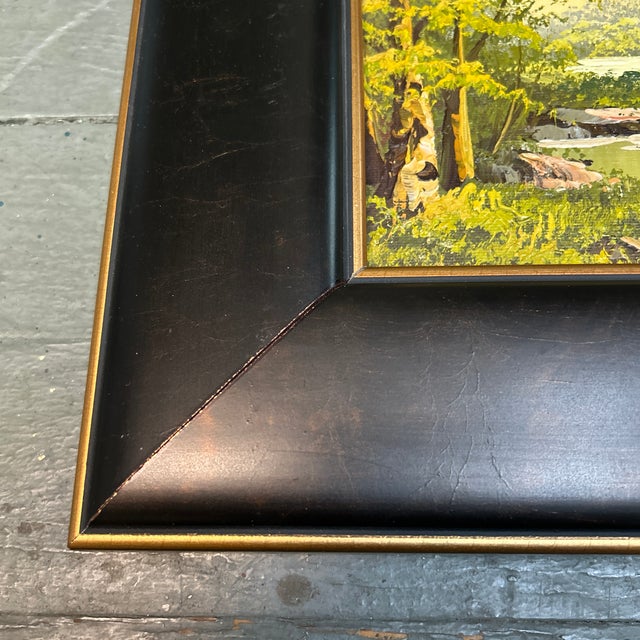 Impressionist 1970’s Original Impressionist Green Forest Landscape Painting For Sale - Image 3 of 6