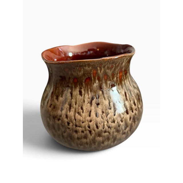 Mid-Century Modern Vintage Haeger Art Pottery Planter #, Rich Brown Drip Glaze For Sale - Image 3 of 9