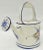 1980s Large Vintage Blue & White Hand Painted Floral Ceramic Garden Watering Can Planter For Sale - Image 5 of 13