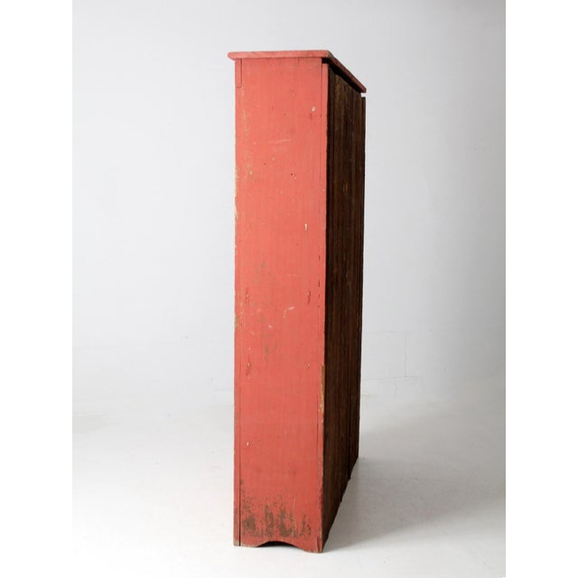 Farmhouse Antique Primitive Painted Wood Cabinet For Sale - Image 3 of 11