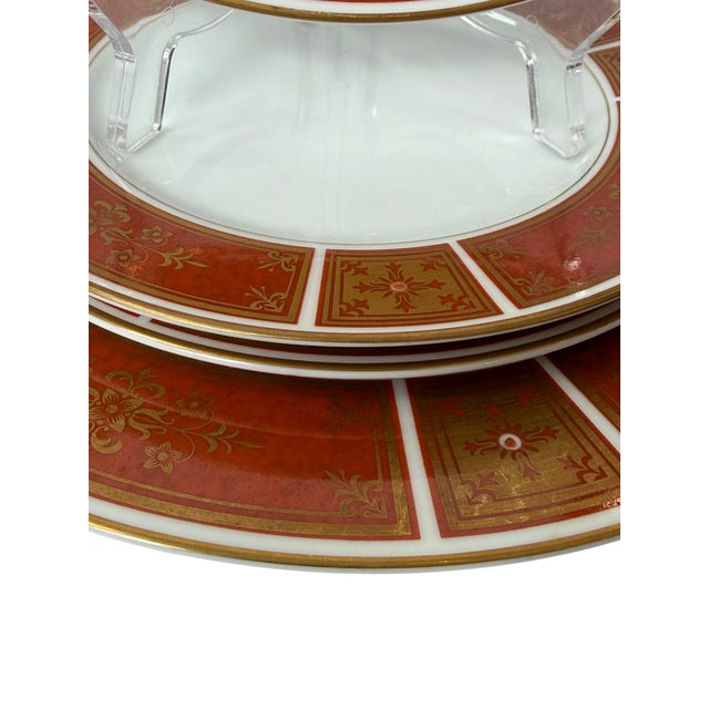 Japanese 1970s Sango Cumberland Japanese Paprika & Gold Porcelain Dinnerware 15 Pieces For Sale - Image 3 of 8
