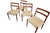 An elegant set of four chairs in golden brown teak, designed by Henning Kjærnulf for KS Møbler in Denmark. with its soft...