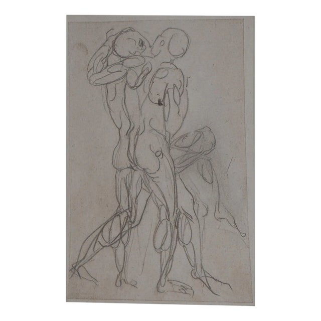 After Auguste Rodin, Study of Wrestling, Engraving For Sale