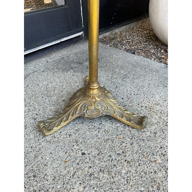 Wood Vintage Gold Leaf and Brass Music Stand For Sale - Image 7 of 8