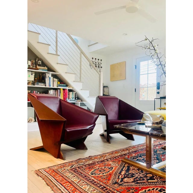 Frank Lloyd Wright First Edition Frank Lloyd Wright Taliesin Chairs by Cassina, Numbered and Signed. Also Known as Origami Chairs. For Sale - Image 4 of 11