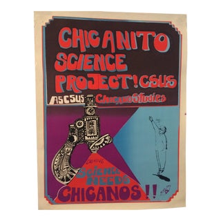 1970's Rcaf Science Needs Chicanos Poster by Jose Montoya For Sale