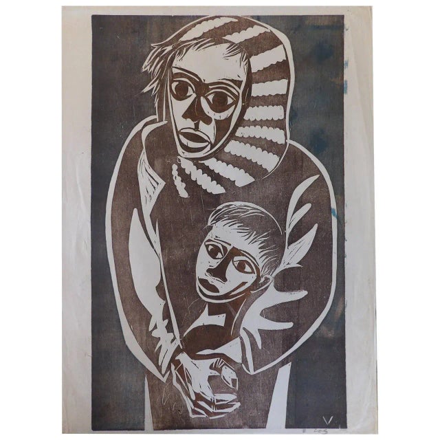 Herman Volz Postmodern Expressionist Woodcut Print For Sale In San Francisco - Image 6 of 6