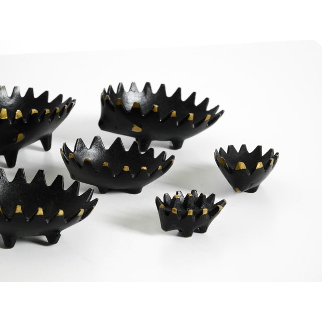 Mid-Century Brass Hedgehog Ashtray by Walter Bosse for Herta Baller, 1950s, Set of 5 For Sale - Image 13 of 16
