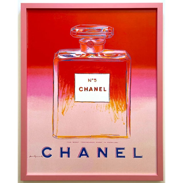 Andy Warhol Foundation Vintage 1997 Lithograph Print Framed Pop Art Poster   Chanel No. 5  1985