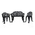 Vintage Mid-Century Victorian Revival Cast Iron Grapevine Garden Suite - 3 Pieces For Sale