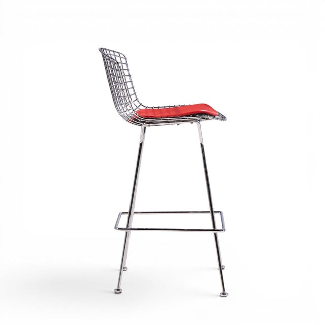 Harry Bertoia for Knoll Mid Century Chrome Bar Stools - Set of 4 For Sale - Image 11 of 15