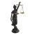Late 20th Century Bronze Lady Justice Statue With Blindfold and Scales, Heavy, 15.25" Tall, Law Office Decor For Sale