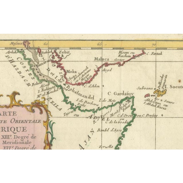 Paper East African Coast Map by Bellin, 1740 For Sale - Image 7 of 9