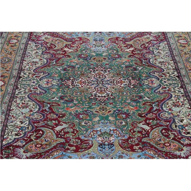 Textile 1980s Old Persian Tabriz Masterpiece Area Rug 6’7″ X 9’11” For Sale - Image 7 of 12
