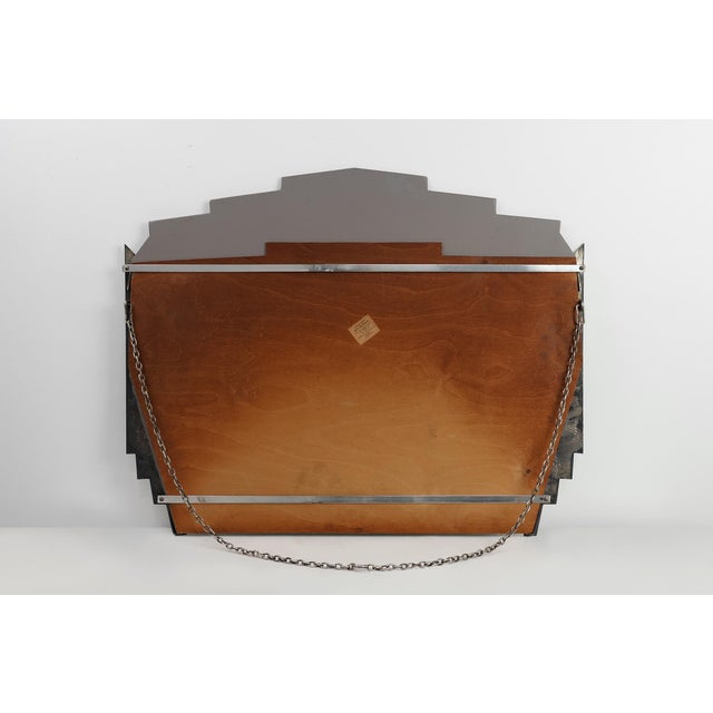 Art Deco Wall Mirror with Emiel Matthijssens Label, Belgium, 1920s For Sale - Image 10 of 13
