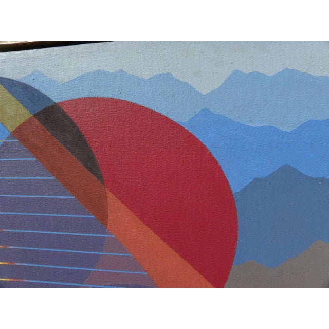 Abstract Hard Edge Colorful Modern Painting Signed Marilyn Griffith For Sale - Image 9 of 13