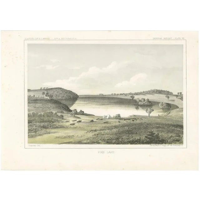 Sarony, Major & Knapp, Pike Lake in Minnesota, Railroad Exploration Survey, 1856, Tinted Lithograph For Sale - Image 6 of 6