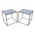 French 1970s Pair of Side/Drink Tables in Glass Cube and Gold Metal Faux Bamboo Styled After Maison Baguès For Sale