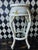 White 1980s Chinoiserie Mother-of-Pearl Inlaid Tall Stool or Side Table With Glass Top, 25" For Sale - Image 8 of 17