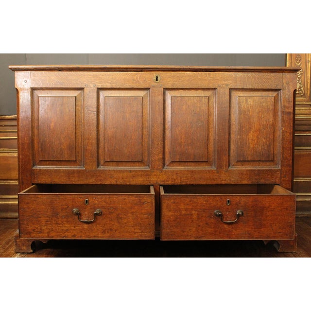 Circa 1765-80 English George III Period Oak Mule Chest For Sale - Image 4 of 10
