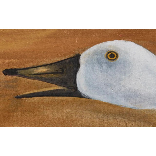 Late 20th Century Japanese Style Two-Panel Screen Winter Goose in Flight For Sale - Image 5 of 13