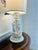Antique Neoclassical Bisque Figural Table Lamp Classical Maiden Column Form With Pierced Illuminated Base For Sale - Image 4 of 10
