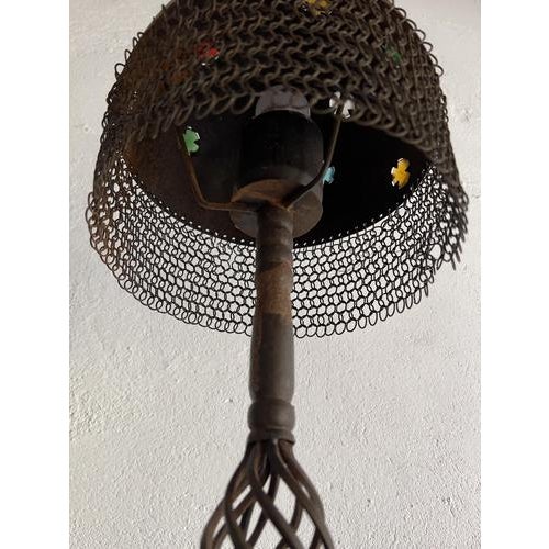 Brutalist Iron Chain Table Lamp, 1970s For Sale - Image 5 of 9