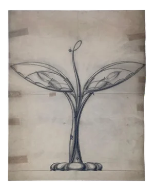 Drawing for a Table Lamp by Robert Gerlach, 1915