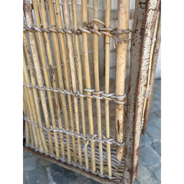 Antique Bamboo and Iron Cart, 1950s For Sale - Image 9 of 16