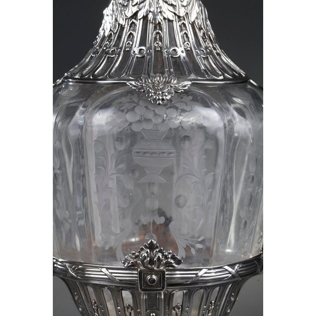 19th Century Ewers with Engraved Crystal and Silver Mounts, 1880, Set of 2 For Sale - Image 16 of 18